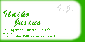 ildiko justus business card